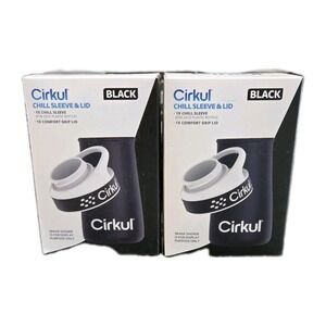 Cirkul Chill Sleeve & Comfort-Grip Lid for 22oz Bottle BLACK- Lot of 2